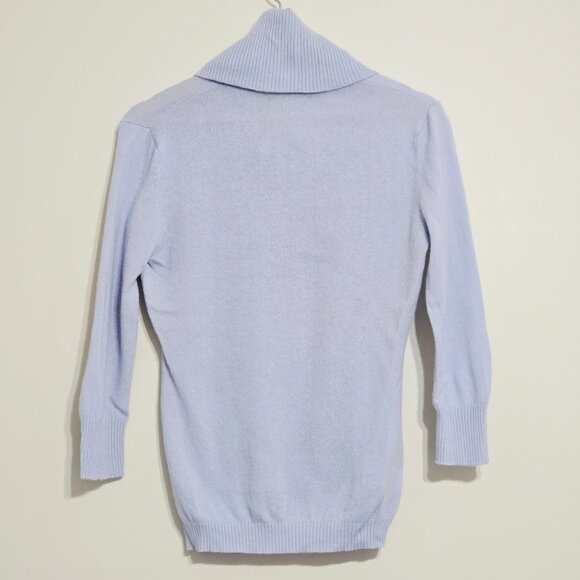 Woolovers Women's Cashmere & Merino Knitted Cowl Neck Jumper Soft Periwinkle S - Picture 4 of 8